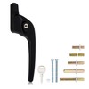 XFORT Cranked Locking Window Handle Installation Kit in Black, Right
