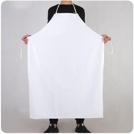 Smilegirl Heavy Duty Waterproof Oil Proof PVC Apron Kitchen Cook Garden Butcher BBQ Unisex for Dishwashing Lab Butcher Cooking Kitchen (White)