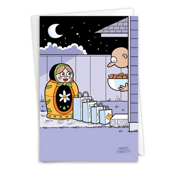 NobleWorks Funny Halloween Greeting Card with 5 x 7 Inch