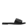 Cole Haan Women's Flynn Logo Slide Sandal Flat, Black Leather,