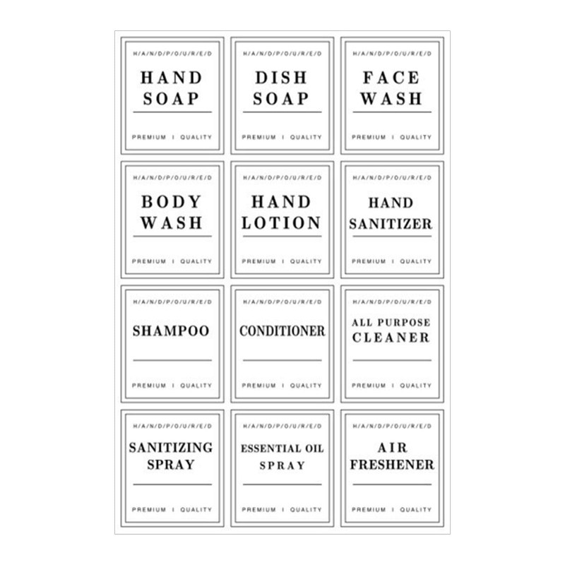 12 Pcs Waterproof Soa-p Labels,Waterproof Labels for Bottles,Kitchen Labels,Lotion Labels