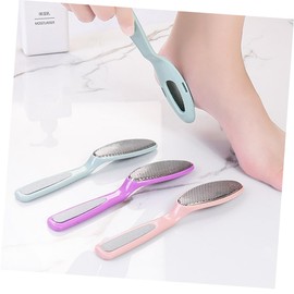 Mikinona 1pc Multifunctional Stainless Steel Foot Exfoliator Double-ended Callus Remover for Dead Skin Portable Foot Care Tool for Smooth Random Color