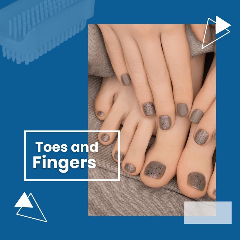 10 Pack Double-Sided Clear Nail Brush - Nail Cleaning and