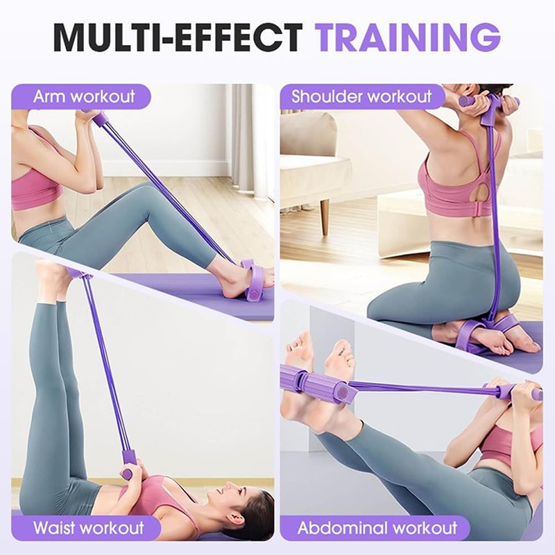 Resistance Bands, 4 Tube Pedal Puller Exercise Resistance Band, Workout