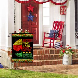 AVOIN colorlife Juneteenth Since 1865 Garden Flag 12x18 Inch Double Sided Outside, African American Black Yard Outdoor Decoration
