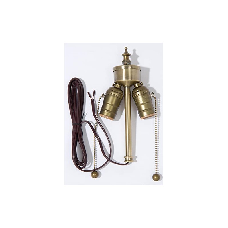 B&P Lamp® Medium Base E26 Two Light Pull Chain Lamp
