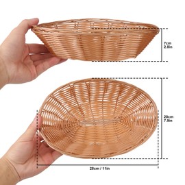 IHDYPPEW 10 Pack 11 Inches Oval Wicker Bread Basket, Woven Serving Baskets,Woven Food Storage Basket for Table, Restaurants, kitchen, Party (11.02 x 7.87 x 2.76 Inch)