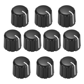 sourcing map D Type Potentiometer Knobs for Guitar Volume Tone 15 x 13.5 mm Black Pack of 10