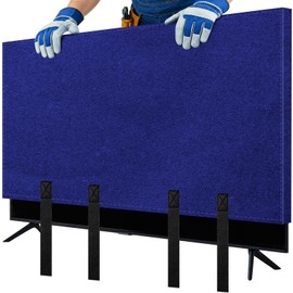 TV Cover for Moving, Fits to 50"- 55" Flat Screen TV Moving Cover, Dustproof Blue Felt TV Screen Covers, Anti-Scratch TV Bags for Moving with Bottom Strap for House Moving, Home Renovation