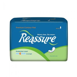 Reassure Premium Overnight Contour Pad - 30 per Bag