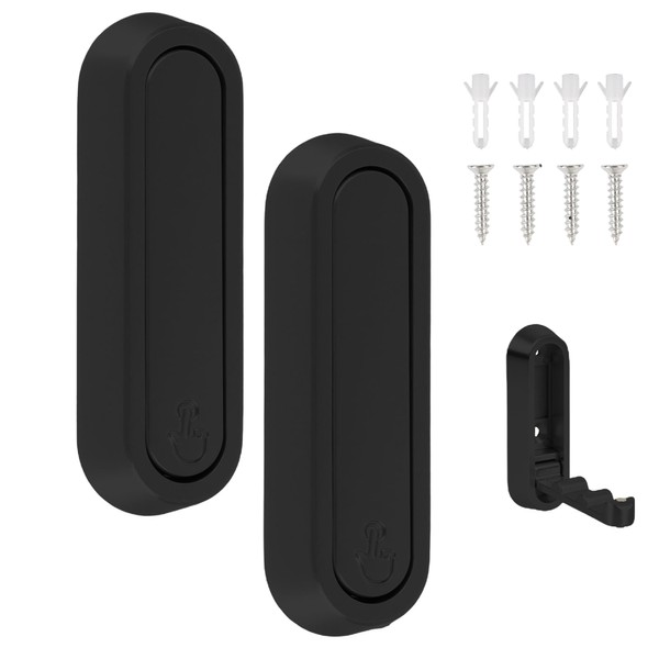 KKzozs Folding Coat Hook 2pcs Folding Hooks Wall Mount Black