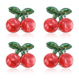 4 Pcs Cherry Claw Clips Acetate Hair Clip for Women Non-Slip Cherry Cute Hair Clip Small Fruit Claw Clips Headband Hairs Accessories for Thin Thick Hairs Headwear Gifts Women