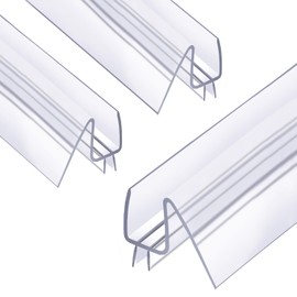Aviora Frameless Shower Door Bottom Seal with Drip Rail – 3/8”(10mm) Glass Shower Door Seal Strip – Glass Shower Door Sweep – Ultra Clear Polycarbonate, Non-Yellowing, Stop Leaks - (36" Long,2 Pack)