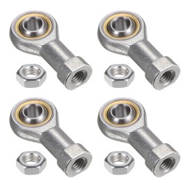 sourcing map 4pcs SI8T/K 8mm Rod End Bearing M8x1.25 Female Left Hand Thread, Cast Iron Rod End Joints with Jam Nut