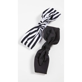 Lele Sadoughi Women's Set of 2 Betty Headbands, Black and White, One Size