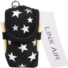 (LINX AIR) Golf Pouch, Golf Ball Case, Lightweight (Simple Packaging, Star Pattern/Black)