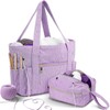 Bulyoou 2 Pcs Crochet Bag and Tote Set Corduroy Yarn