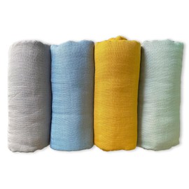 Uunida Pack de 4 Muselinas para Bebé - Cobijas Super Suaves y Absorbentes para Niña y Niño Recién Nacido - Manta de Algodón 115x105cm