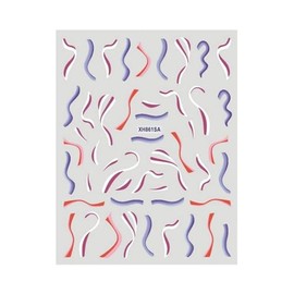 Color Swirl Stripe Nail Sticker Ribbon Wave Lines 8 Styles Xh861Sa Nail Wraps Stickers Manicure Supplies for Women Nails Full Long Lasting Easy Apply and Remove