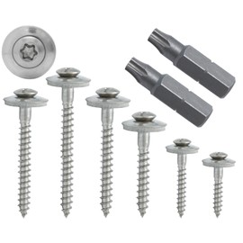 Stahlia Plumber Screws with Sealing Washer 4.5 x 25 mm Torx Tapping Screws (Pack of 200) Stainless Steel Screws Trapezoidal Sheet Metal Screws DIN 9171 Includes Bit TX20