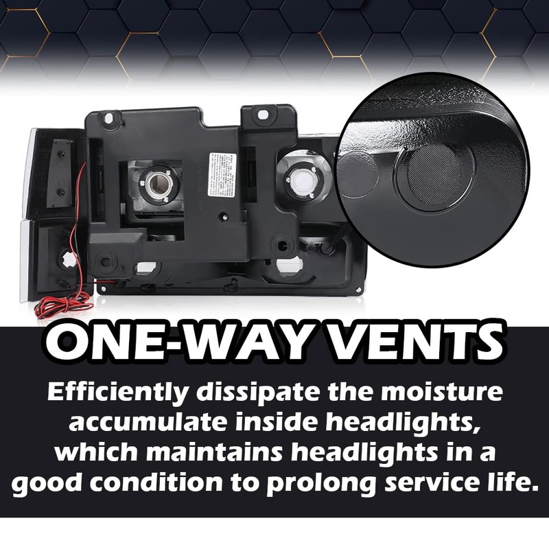PIT66 Corner Headlight Bumper Lamp w/LED Strip Light,Compatible with 1994-1998