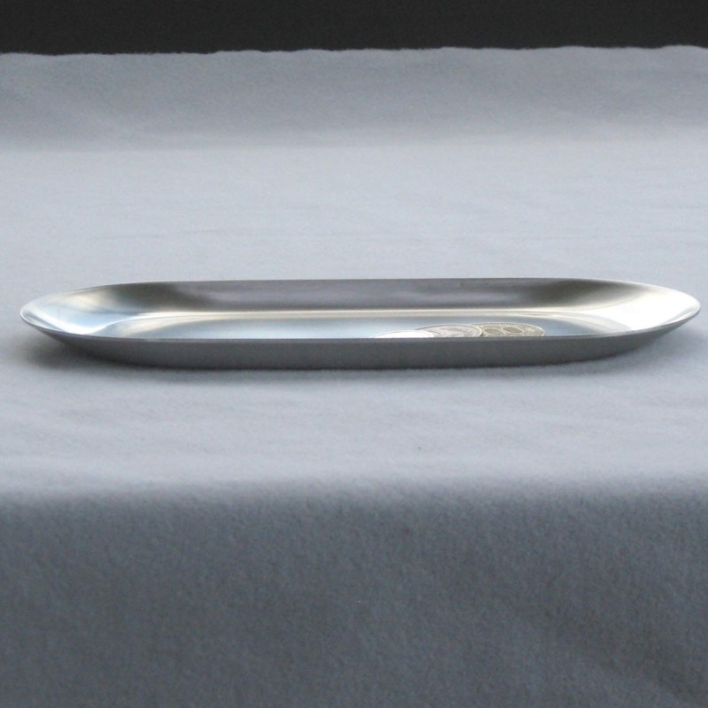 Nagao Tsubamesanjo Oval-Shaped Stainless Steel Tray, 7.0 inches (17.7 cm),