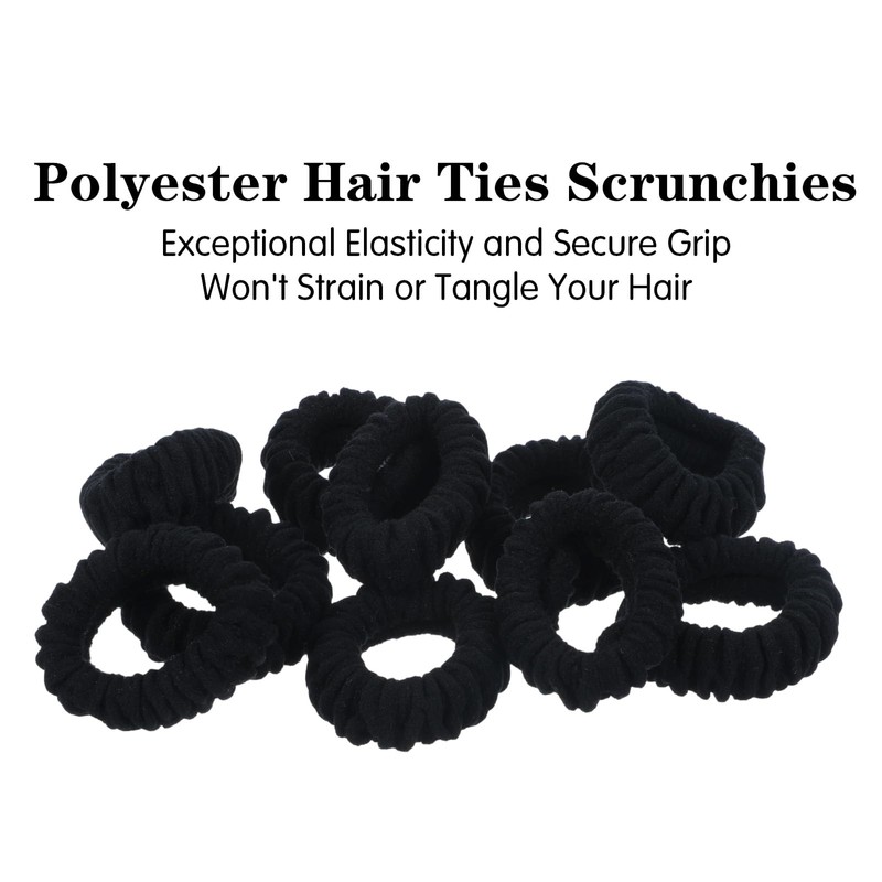 10 Pcs Black Scrunchie for Women, Ymapinc Elastic Black Hair