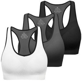 MIRITY Women's Seamless Racerback Sports Bras - High Impact Workout Gym Activewear Bra