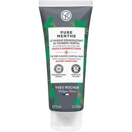 Yves Rocher Pure Menthe Mascarilla Facial de Carbón Vegetal elimina las impurezas para pieles mixtas a grasas y/o con imperfecciones 75ml