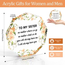 Sister Birthday Gifts Acrylic Big Sister Gifts for Sister Gift Birthday Gifts for Sister Gifts from Sister in Law Gifts for Sister on Her Birthday Big Sister Gifts for Little Girls Christmas Gifts