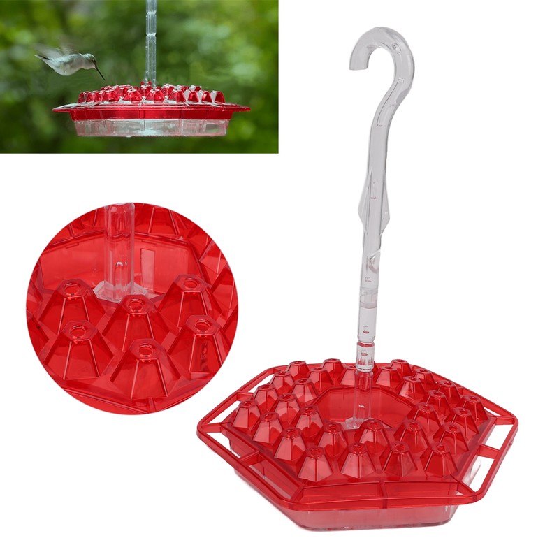 Hex Hummingbird Feeder Horizontal Hanging Bird Feeding Tray for Garden