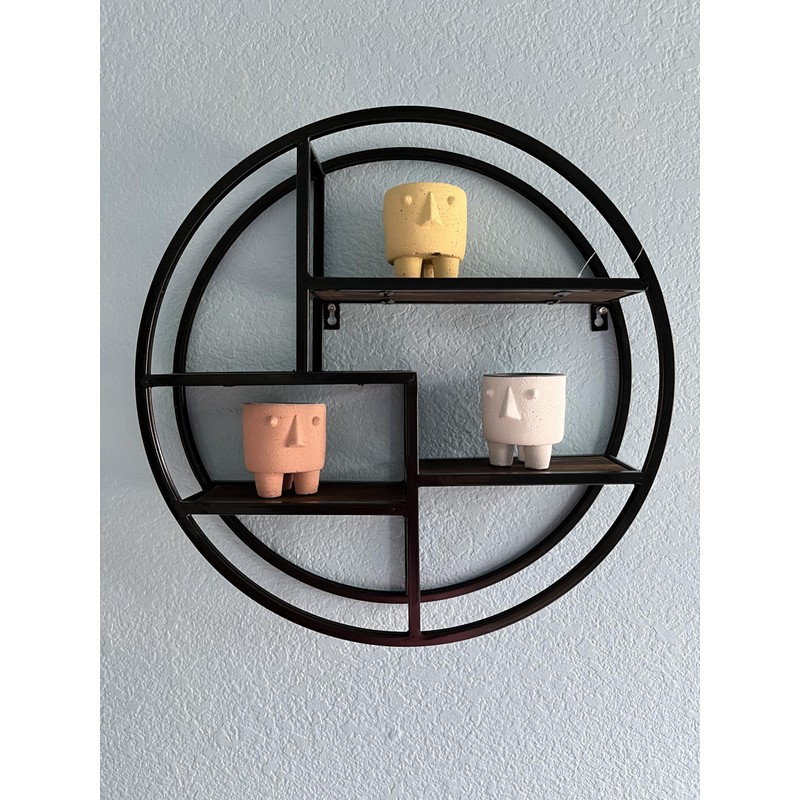 Admired By Nature, 18" Mounted Iron Circle Hanging Storage Shelving