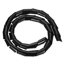 sourcing map Spiral Cable Wrap, 3 Ft - 1 3/16-Inch Spiral Wire Cable Cord Wraps Covers Sleeve for PC TV Computer Electrical Wire Hose Organizing, Black