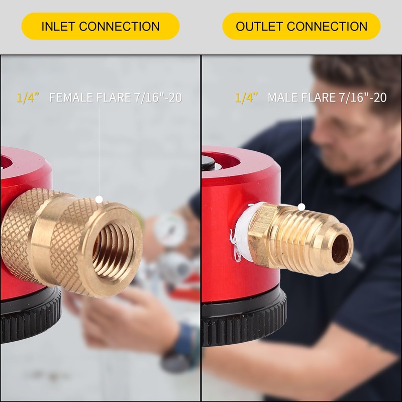 Nitrogen Purge Tool, HVAC Nitrogen Regulator Durable Brass, Red