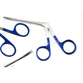 New German Hartman Alligator Micro Forceps 3.5 Inches Serrated Blue Rings ENT Instruments CYNAMED