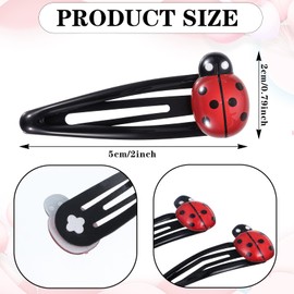 10Pcs Ladybug Snap Hair Clips for Girls, 2 Inch Cute Animals Hair Barrettes for Toddler Girls and Women, Water Drop Non Slip Hairs Accessories for Kids Teens, Toddlers