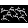 Set Of 8 Silver Glitter Reindeer Christmas Tree Hanging Ornament