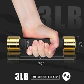 TECHNOAGE 3LB Dumbbells Set of 2, Weights Dumbbells Set for Women, Free Weights Dumbbells Set Adjustable Weights Dumbbells Set for Women Men for Home Gym Exercise Training, Black