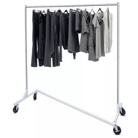 SEGAWE 2X Metal Clothes Garment Rack Collapsible Clothing Stand Rolling W/ Wheel Z-Base