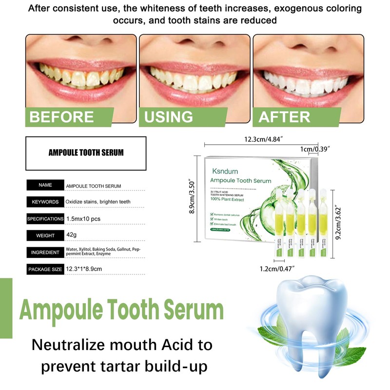 Tlopa Ampoule Toothpaste, Ksndurn Toothpaste, White Teeth, Pack of 20