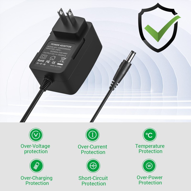 Auspow 12V 1.5A Power Adapter for Yamaha PA130 PA150, 12V