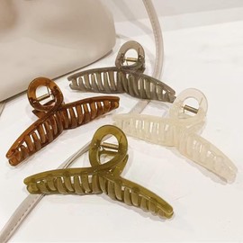 Big Butterfly Hair Claw Clips for Long Thick Hair Large Jelly Hair Clips for Women 4 Pieces