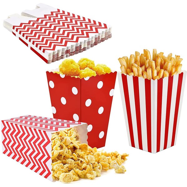 Pack of 35 Popcorn Boxes, Candy Containers, Popcorn Boxes, Treat
