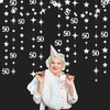 Silver 50th Birthday Decorations Number 50 Circle Dot Twinkle Star