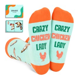 Zmart Funny Chicken Lover Gifts Crazy Chicken Lady Mom Gifts, Novelty Fuzzy Chicken Socks Women
