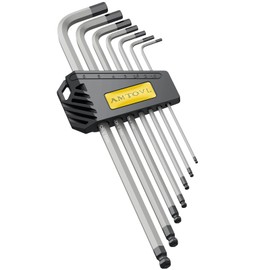 AMTOVL Hex Keys Set, 7PCS Allen Key Set Metric Extra Long Ball End Allen Wrench Set with Size Marked 1.5mm-6mm for Bicycle Repair Household DIY