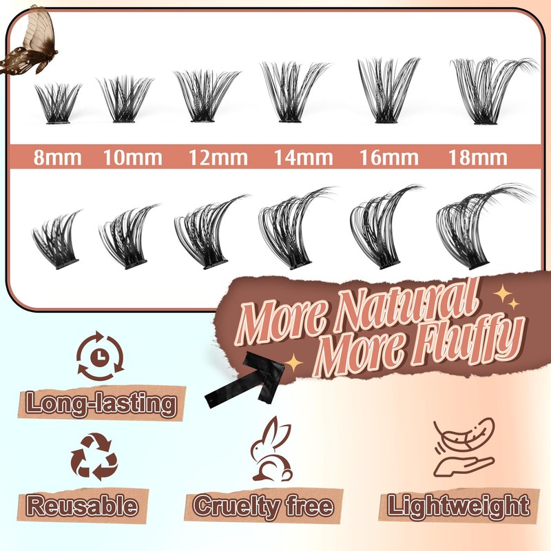 Lash Clusters 360Pcs Individual Lashes 80D Thick Fluff Cluster Eyelash