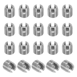 PATIKIL Self-Tapping Threaded Inserts, 20 Pcs M8 x M12 x 12mm 303 Stainless Steel Thread Adapter Reducer Slotted Screw Repair Inserts Nuts Sleeve