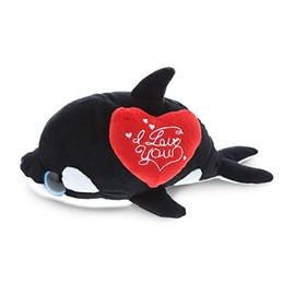 DolliBu Killer Whale Big Eye I Love You Valentines Stuffed Animal - Heart Message - 6 inch - Super Soft Plush - Item #K5205-5998
