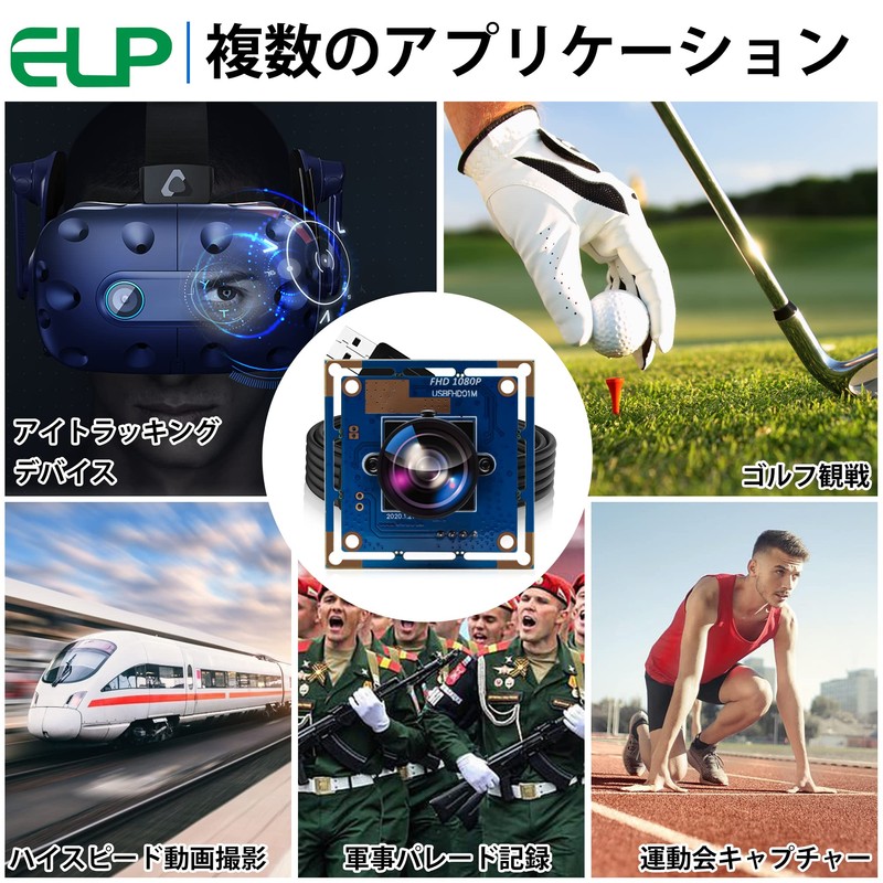ELP 1080P USB Camera High Speed Wide Angle Fisheye Webcam